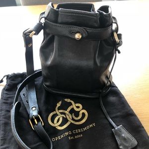 Opening Ceremony mini black bucket bag